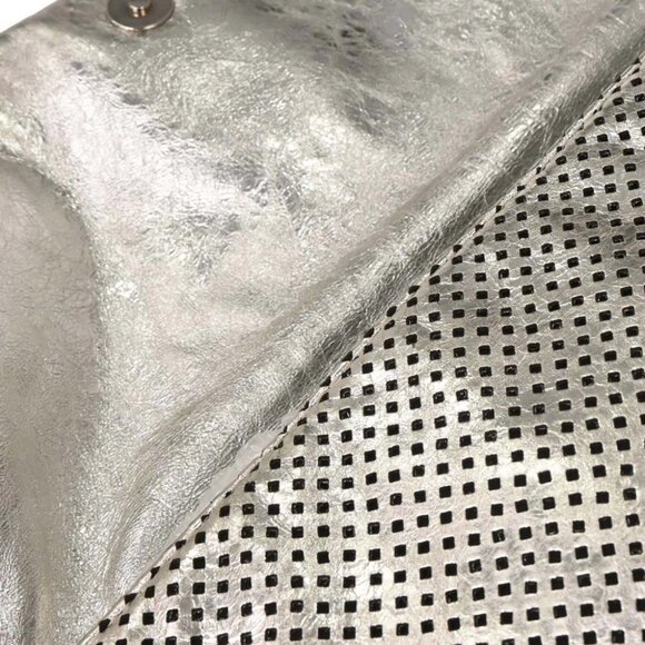 Chanel Silver Perforated Lambskin Handbag 144899 - Picture 6 of 10